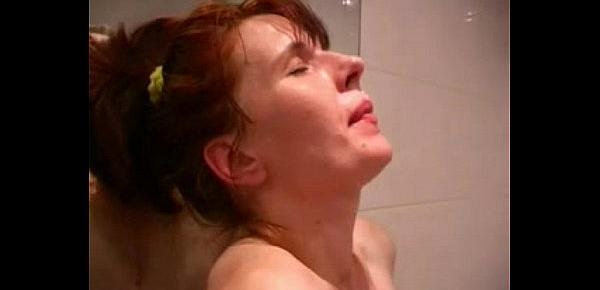  Lana - redhead russian milf under shower with young boy